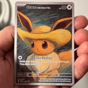 Eevee With Straw Hat Custom Pokemon Card Van Gogh Style - Etsy