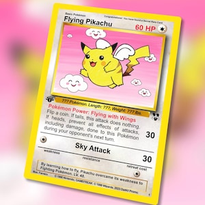 Flying Pikachu Card - Etsy Finland
