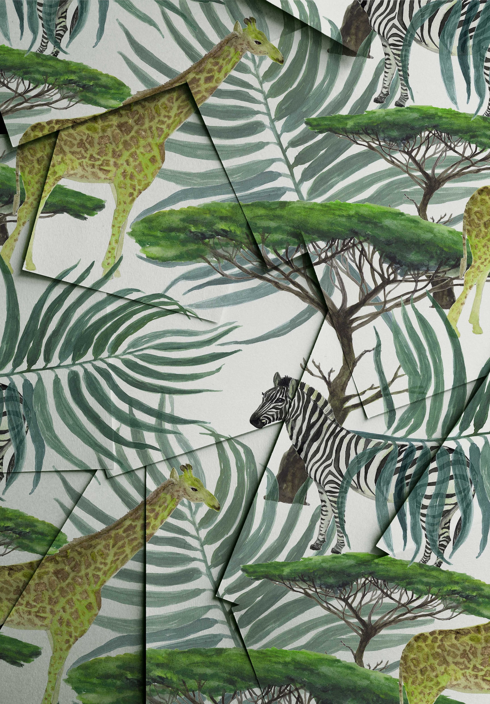 Tropical Jungle Removable Wallpaper Wall Mural Peel and Etsy
