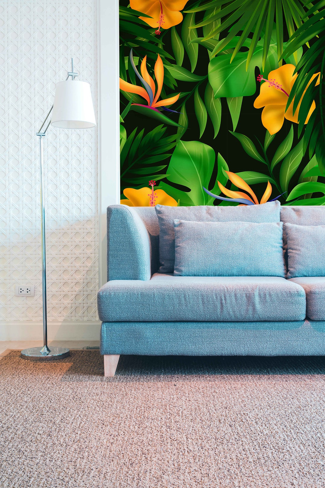 Tropical Jungle Removable Wallpaper Wall Mural Peel and Stick Tropical