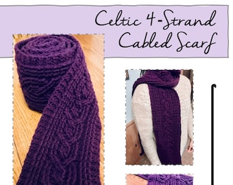 Celtic 4-Strand Cabled Scarf Crochet Pattern