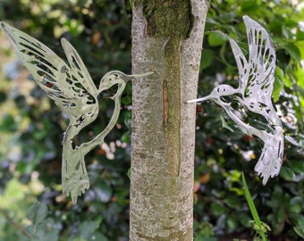 Metal Humming Bird Silhouette PAIR - Garden Ornament