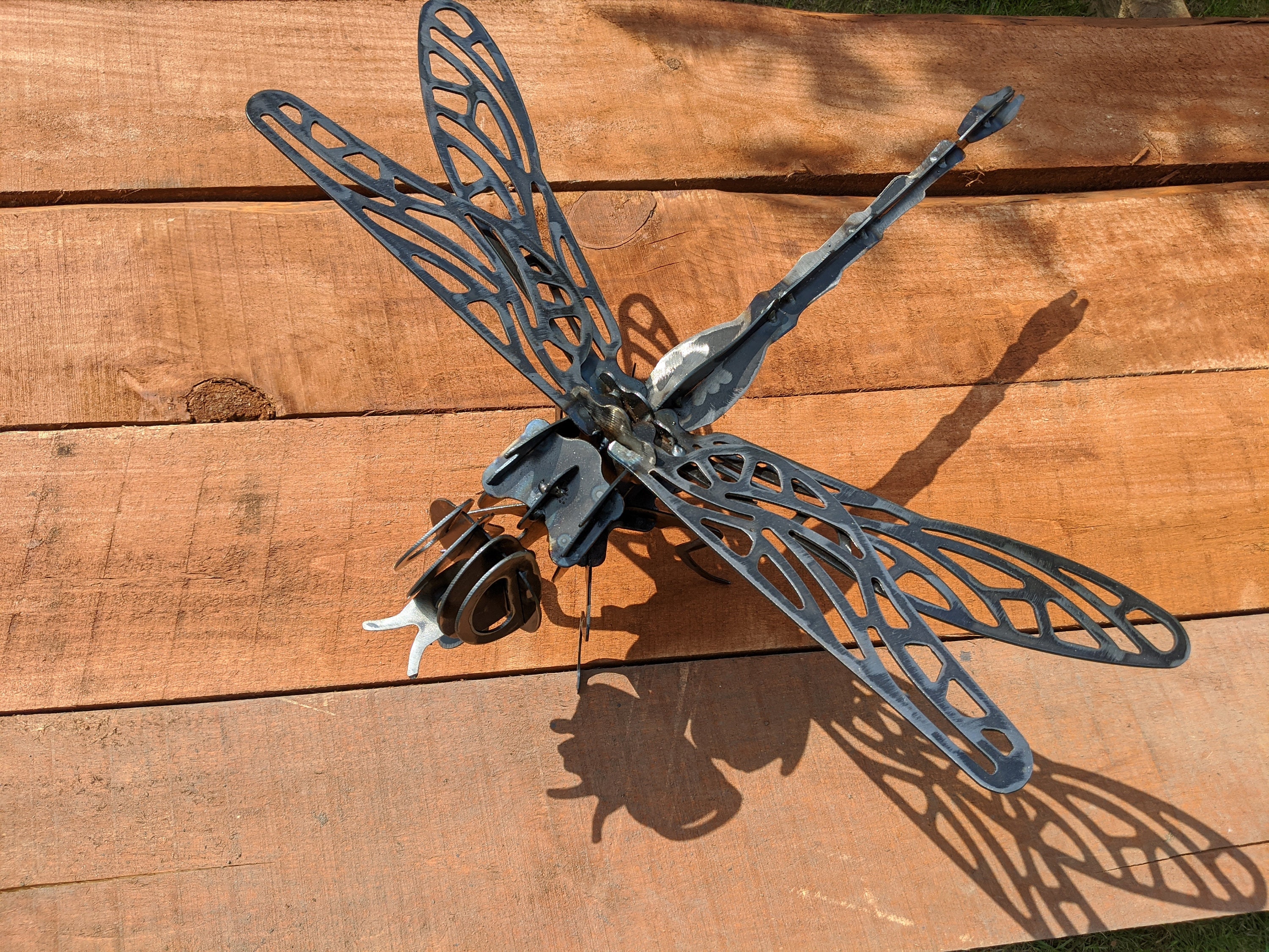 Dragonfly Sculpture Metal Figure Etsy