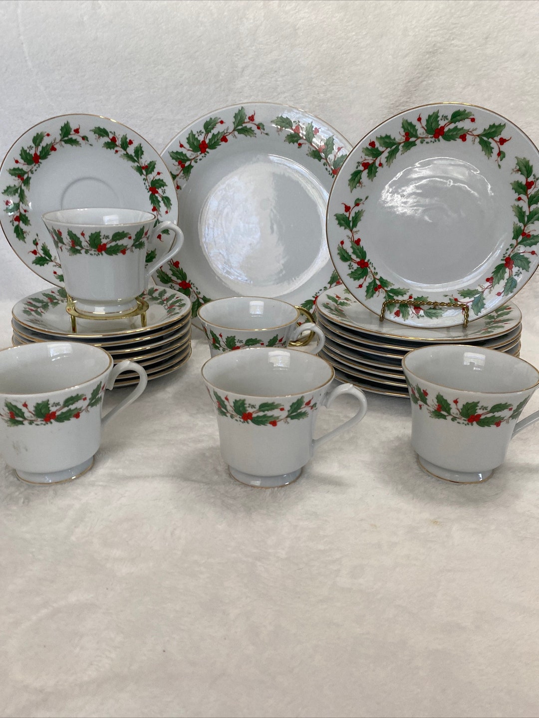 China PEARL Fine China Noel Plates and Cups Set 22pcs Etsy