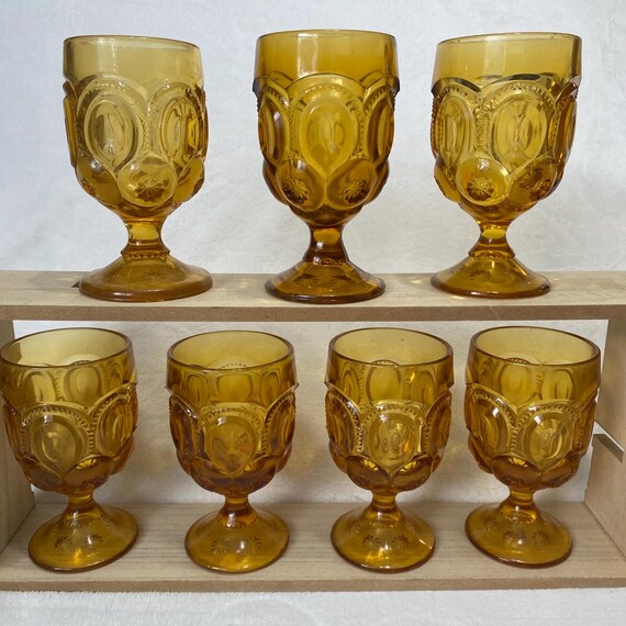 Amber Moon and Stars Goblets 6” Marigold (7) - Etsy Canada