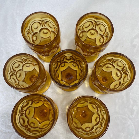 Amber Moon and Stars Goblets 6” Marigold (7) - Etsy Canada