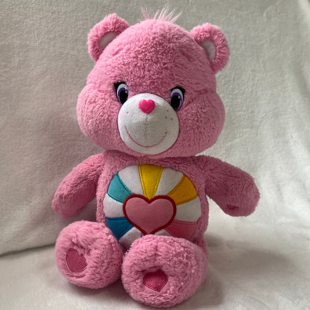 ♡pink_bear♡ Hopeful Heart Care Bear Pink Heart Rainbow Plush 14in - Etsy