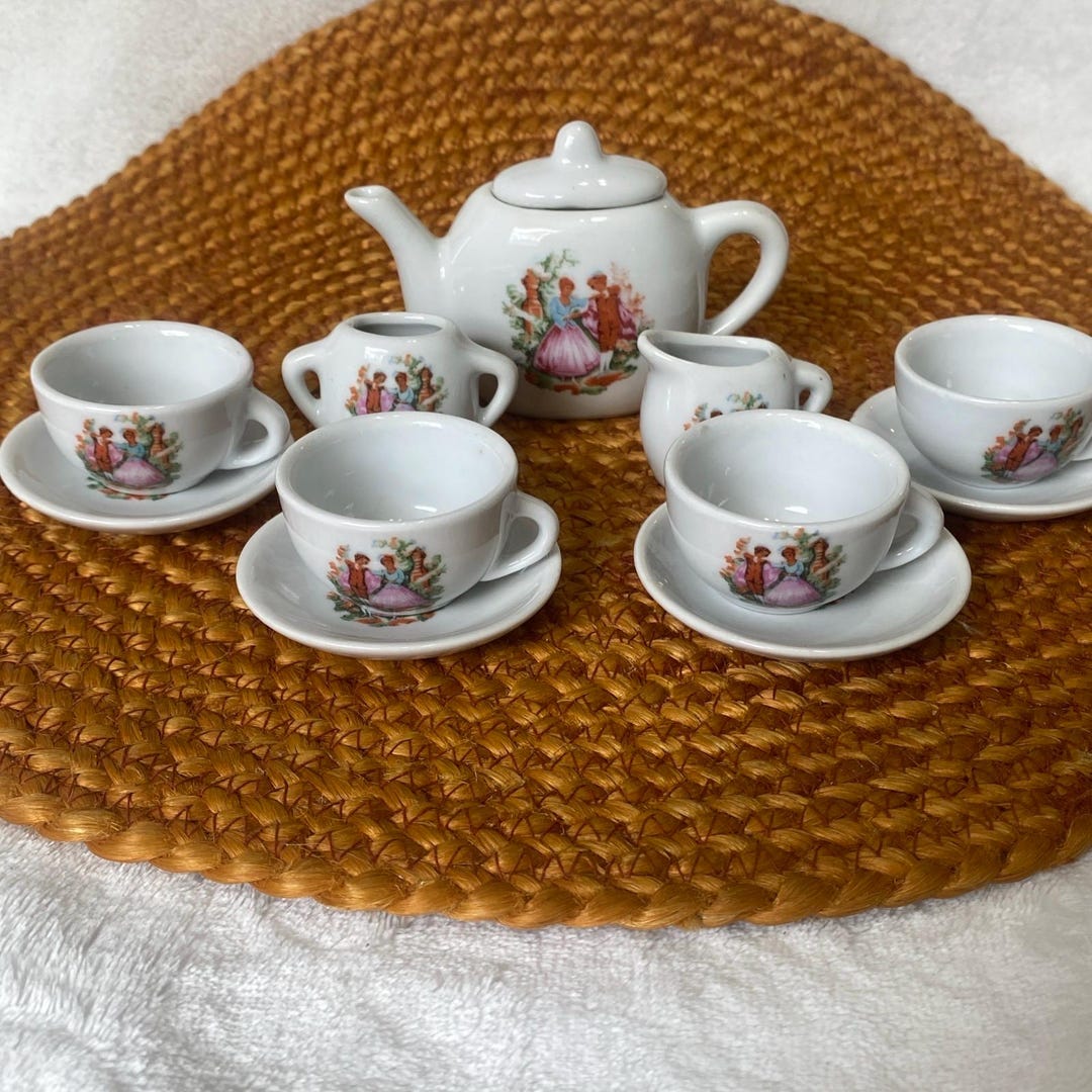 Mini Tea Set Play Dishes Child Vintage Victorian Courting Couple - Etsy