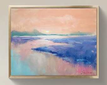 14x11 Landschaftsbild im impressionistischen Stil — vom Künstler signiert.