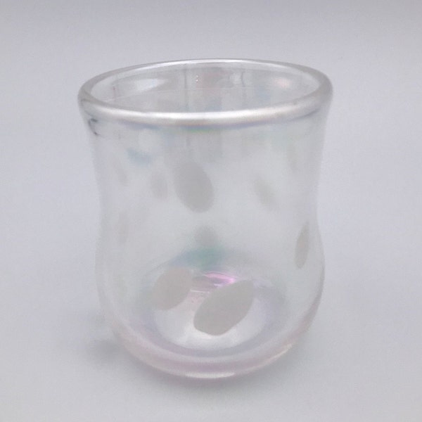 Luster glass with white dots