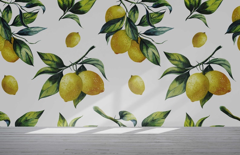Lemons Removable Wallpaper Wall Mural Peel and Stick - Etsy