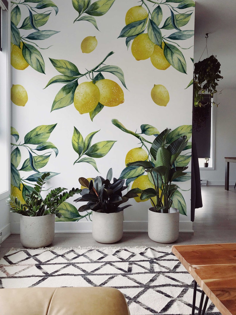 Lemons Removable Wallpaper Wall Mural Peel and Stick - Etsy