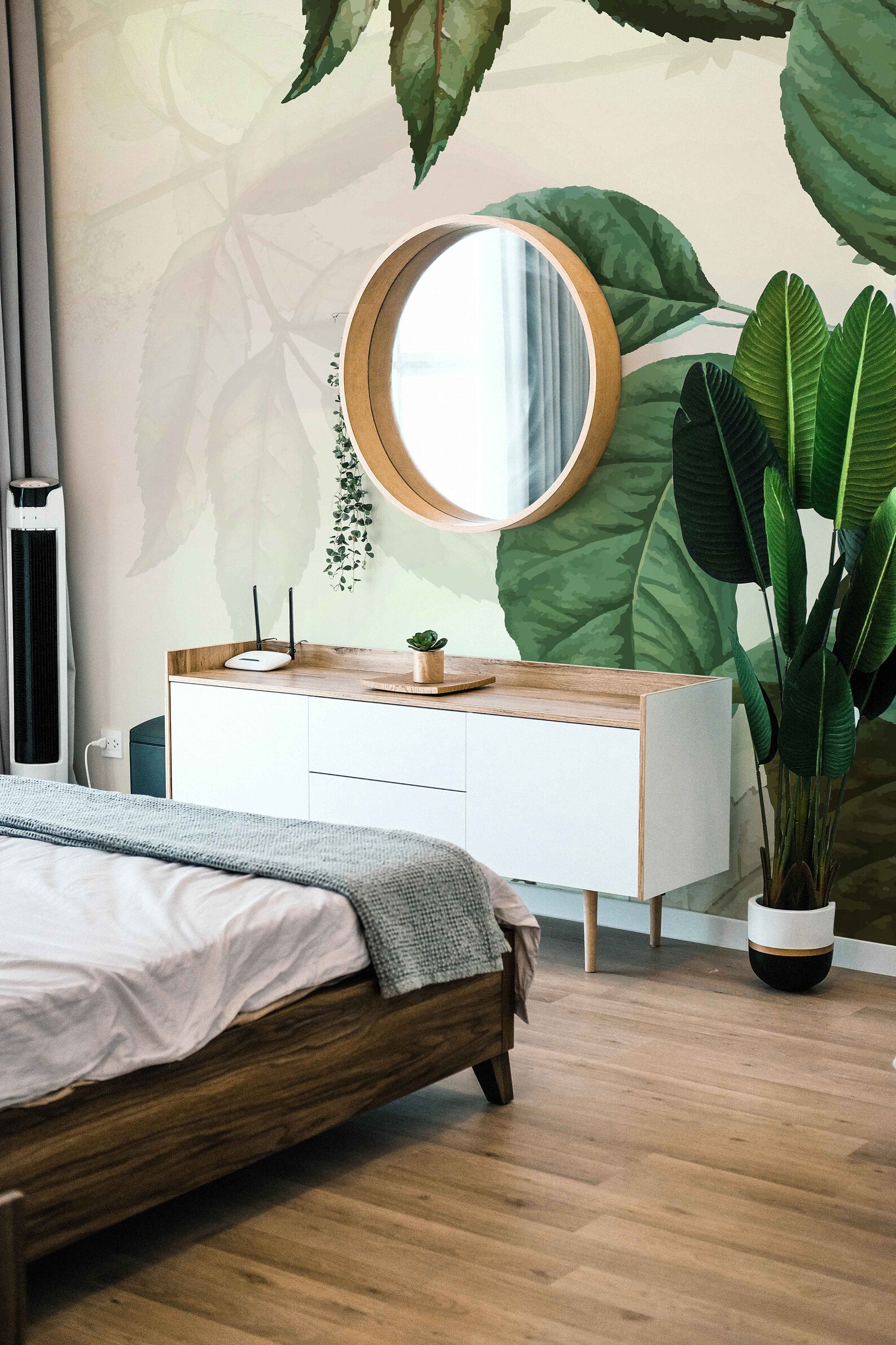 Green Floral Removable Wallpaper Wall Mural Peel and Etsy