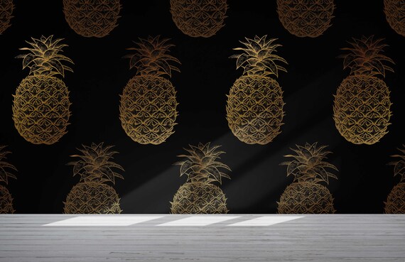 Ampère Fragiel manager Luxe ananas verwijderbaar behang muurschildering schil en - Etsy Nederland