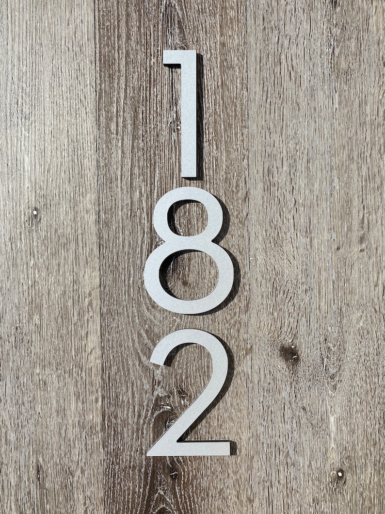 4 Inch Metallic Silver House Numbersaddress Numbers Etsy