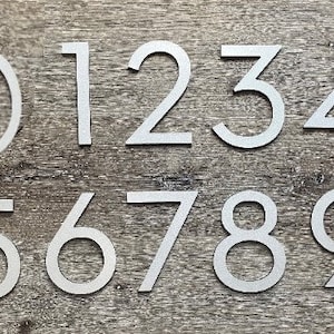 4 Inch House Numbers Silver color --Address numbers