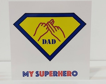 BSL, Father's Day or Birthday Card, Superhero Card.