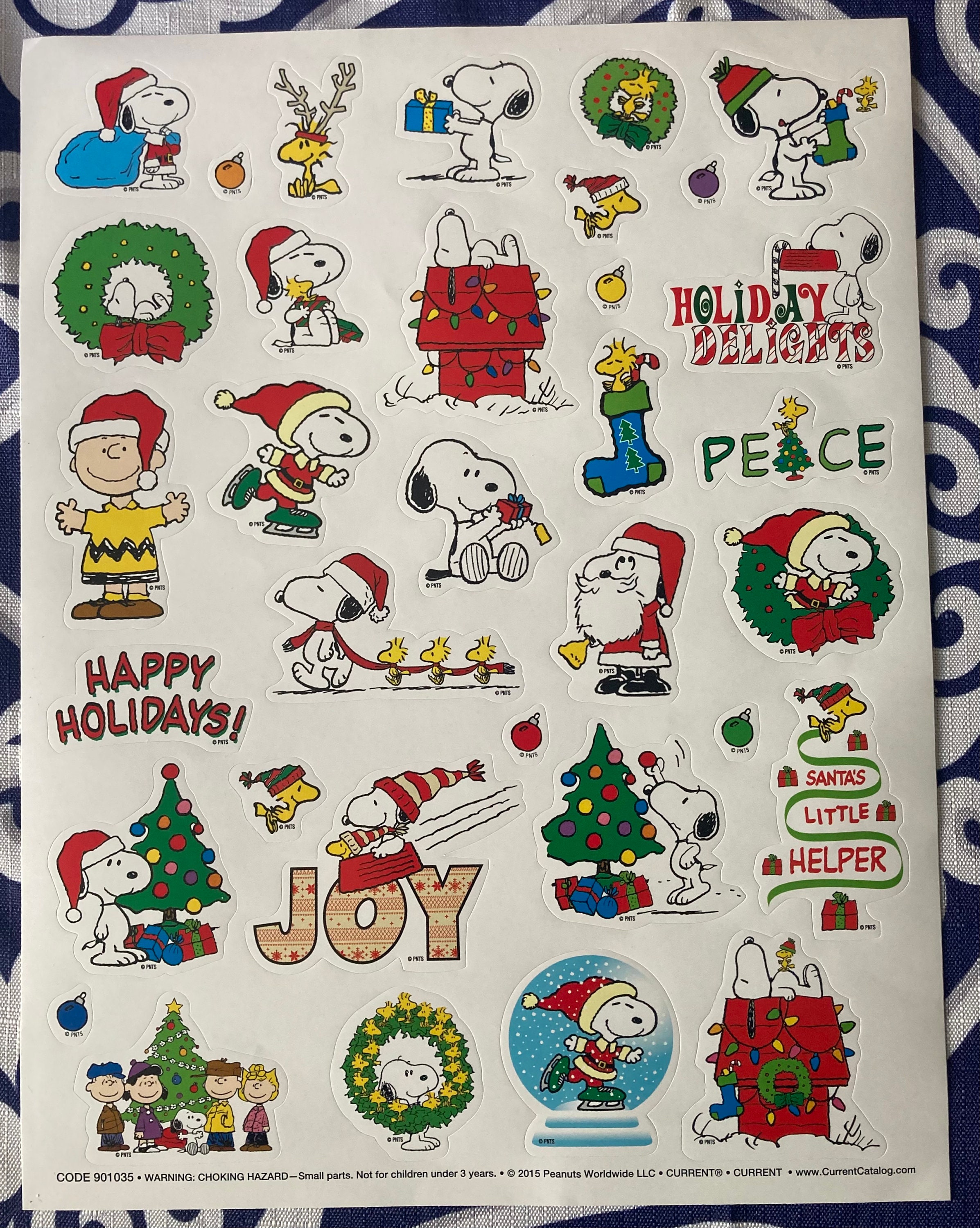 PEANUTS® Snoopy Christmas Sticker Pack - 2 sheets, 34 Designs