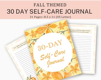 Self care journal, 30 day journal, mental health printables, wellness products, self-help planner, positivity journal, prompted journal