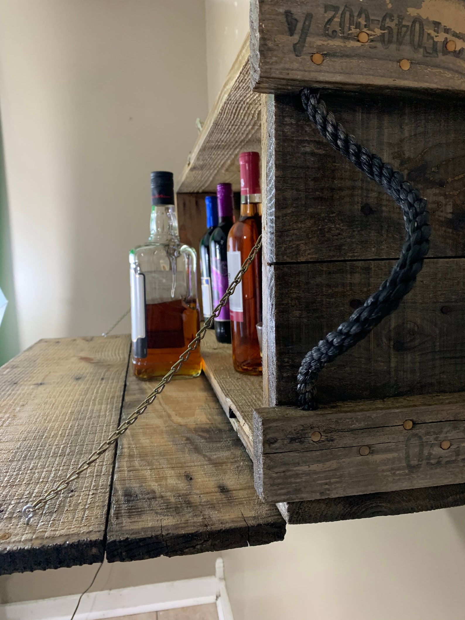 Rustic vintage wine Rack Mini Bar Reclaimed From Ammo Etsy