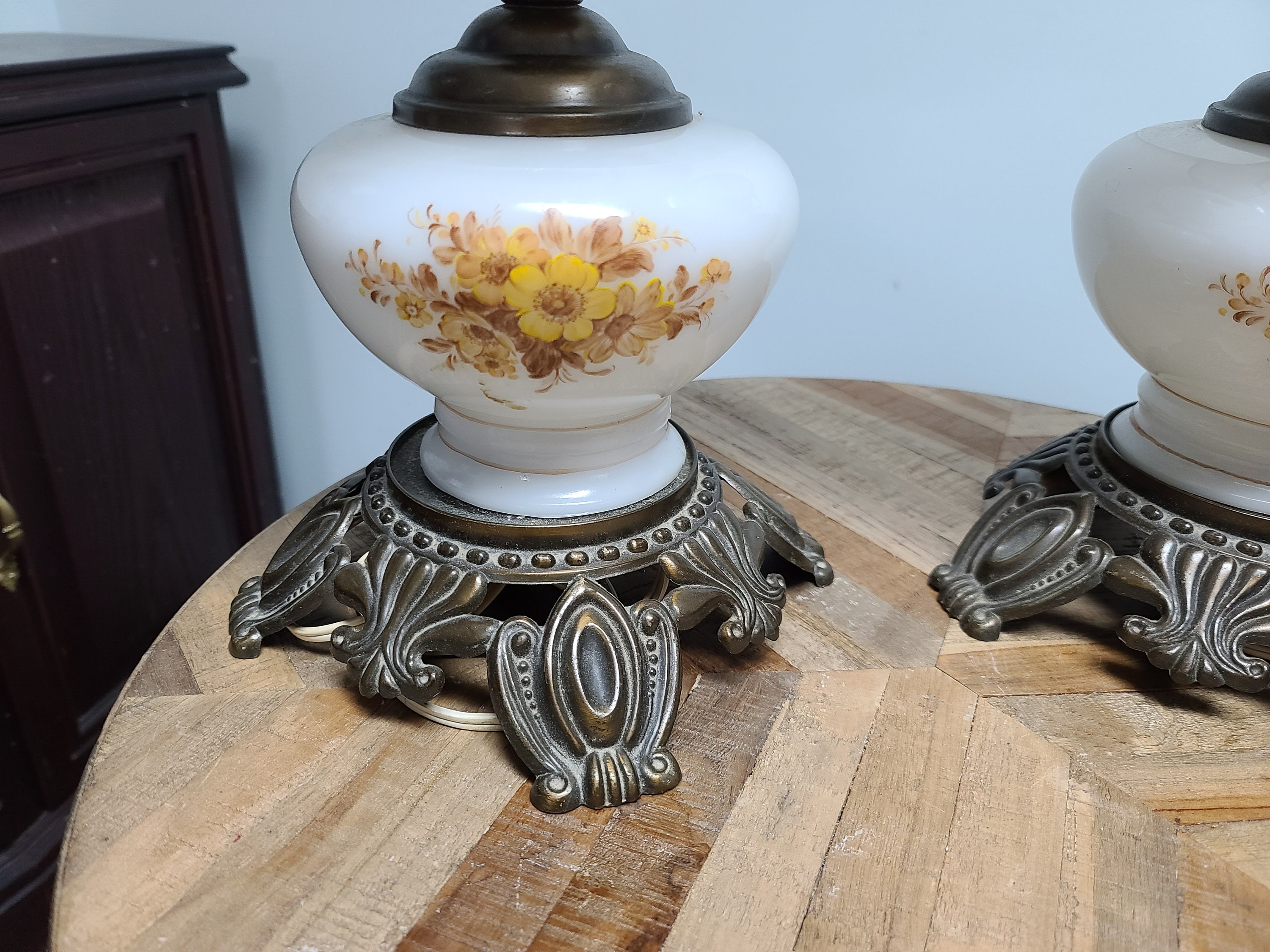 Par de lámparas de huracán vintage a juego desaparecido con | Etsy