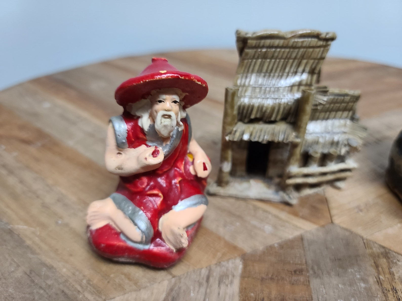 Vintage Bonsai Figurines and Decor Wiseman Man with Pipe Etsy