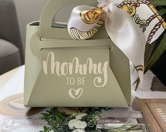 Mommy To Be Mini Gift Bag: Faux Leather Baby Shower Favor, Gift Card holder, Keepsake