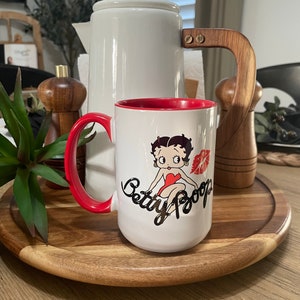 Betty Boop Inspired Coffee Mug | Personalized mug | Animated Character| Iconic Cartoon Character l Gift for Mom | Sister| Coworker| Daughter