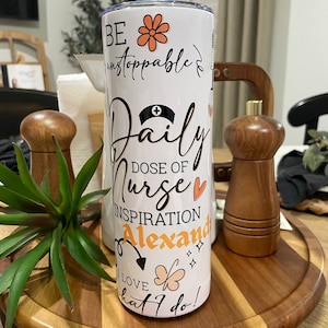 Nurse Life 20oz Tumbler w/straw| travel cup | insulated |Full wrap | Personalized tumbler |Nurse tumbler