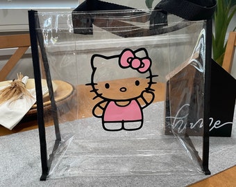 Kitty Clear Tote Bag: Stadium Approved PVC Travel Bag (12x12x6)