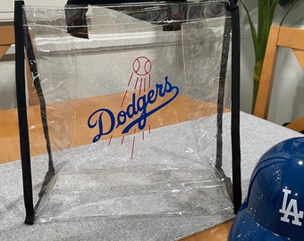 Personalized Clear Transparent Tote Bag with Straps | Stadium Approved | Team tote |Dodger tote | Game Bag| Gift Bag |Travel Bag |LA Bag