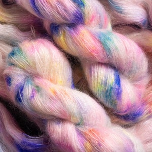 Confetti Cake . Mohair Silk Lace . Hand-Dyed Yarn Speckled image 4