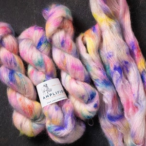 Confetti Cake . Mohair Silk Lace . Hand-Dyed Yarn Speckled image 1