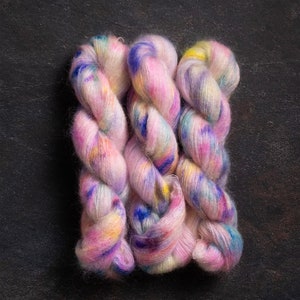 Confetti Cake . Mohair Silk Lace . Hand-Dyed Yarn Speckled image 5