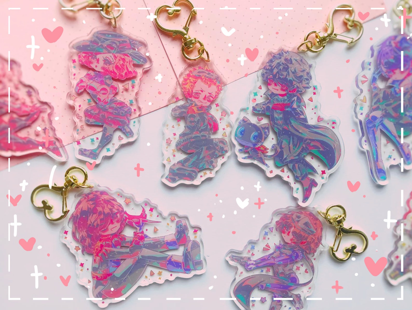 PERSONA 5 acrylic charms - 3" double sided keychains