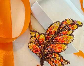 Fall colors  Autumn Leaf Brooch, handmade  brooch