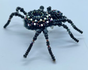 Beaded spider brooch