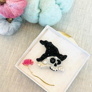 Gothic Skull handmade brooch