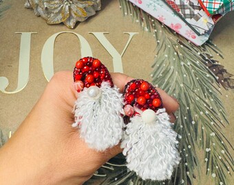 Christmas beaded gnome brooch handmade gnome pin