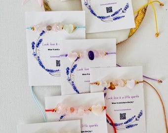 Handmade Gemstone Bracelet with Shellheart
