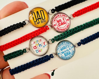 Adjustable Dad Bracelet, Handmade Cord Bracelet, Father's Day Gift