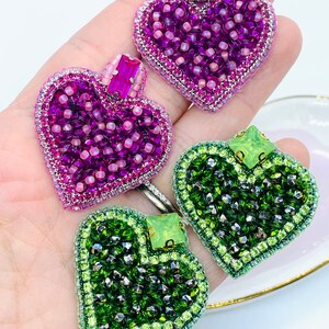 Beaded heart earrings