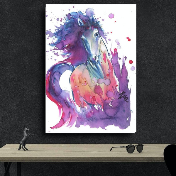 Equine Art | Horse Painting | Equine Watercolor | Horse Print Printable | Horse Lovers Gift | Horse Wall Art for  Instant Download