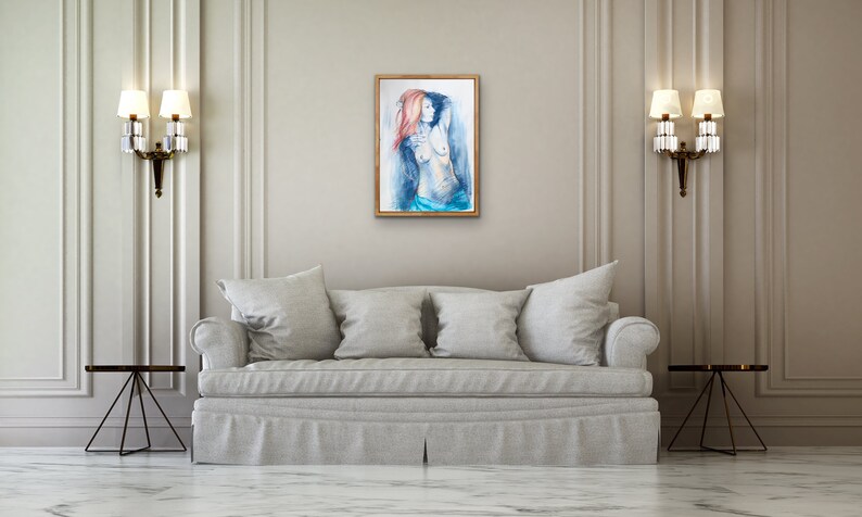 large-women-nude-painting-nudeart-indigo-wall-art-27-x-etsy
