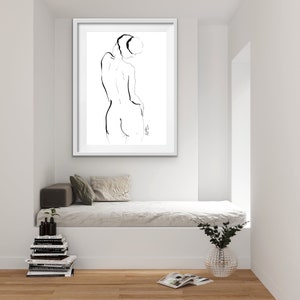 Sexy Women Line Art Print Minimalist Printable Wall Art Instant