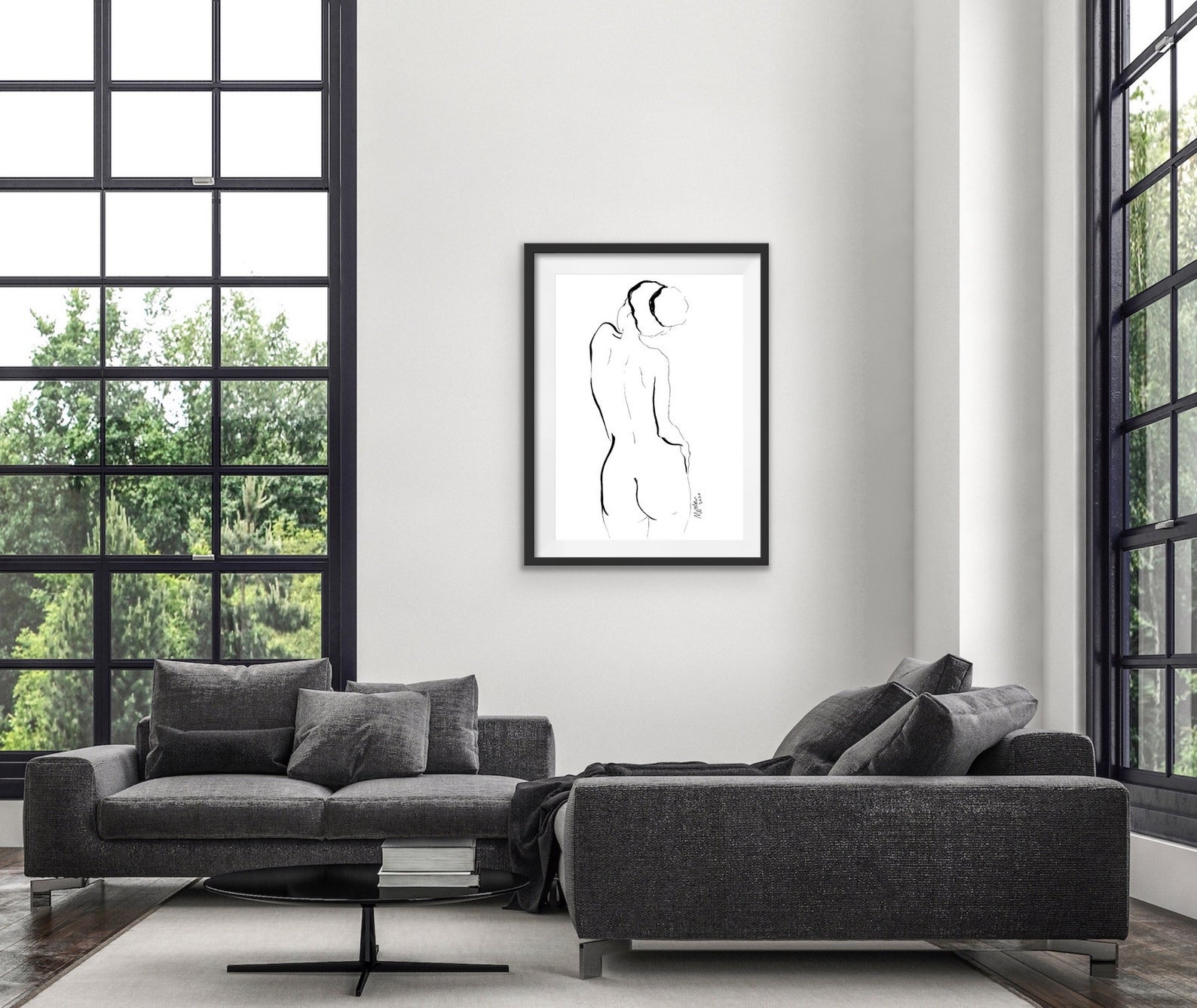 Sexy Women Line Art Print Minimalist Printable Wall Art Instant ...