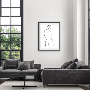 Sexy Women Line Art Print Minimalist Printable Wall Art Instant