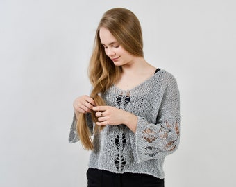 mame - kei様お取置き中 ⭐︎ floral pattern knit sweater Mame Floral Pattern Knit Sweater サイズ1（Mint to Be Sweater