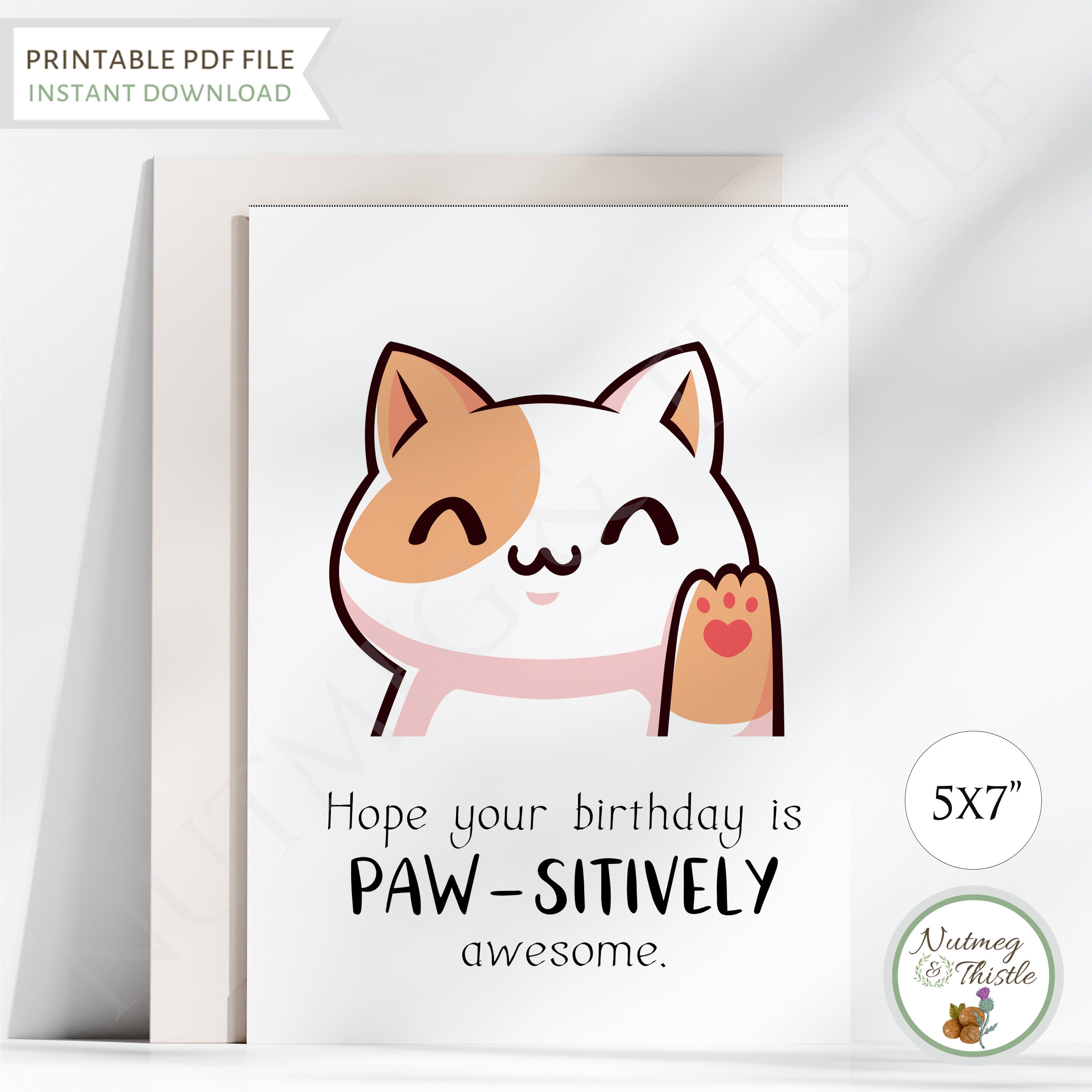 Cute Cat Birthday Card Punny Birthday Card Cat Owner Gift - Etsy