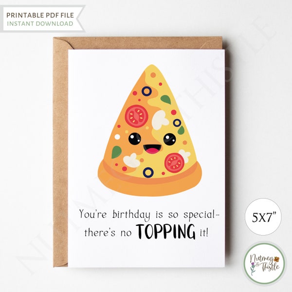 Pizza Birthday Card - Etsy